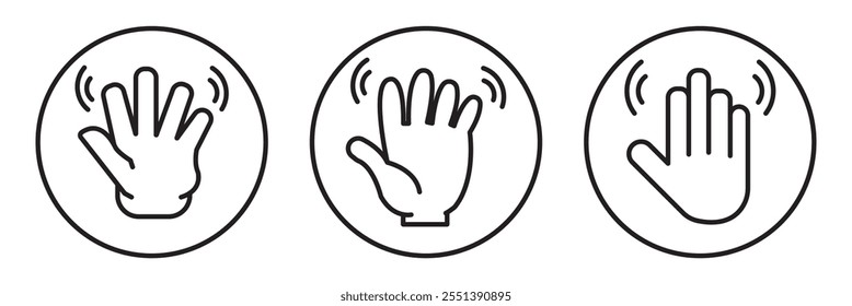 Wave Hand, Gestures of Human Hand Icon In Trendy Design Vector Eps 10 .545