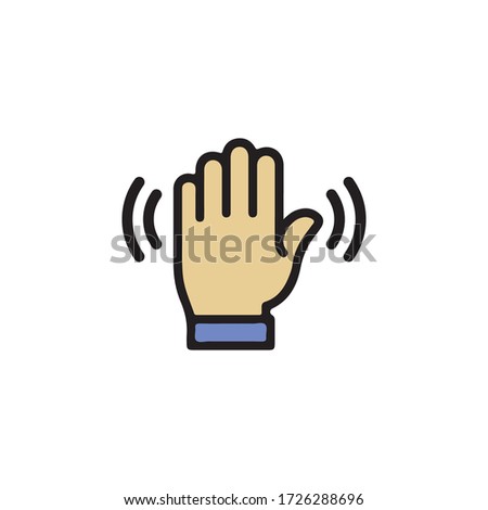 Wave Hand, Gestures of Human Hand Icon In Trendy  Design Vector Eps 10