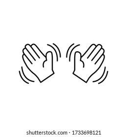 Icono de la mano ondulada. Vector de línea de onda manual
