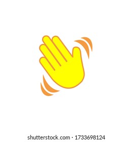 Icono de la mano ondulada. Vector de línea de onda manual
