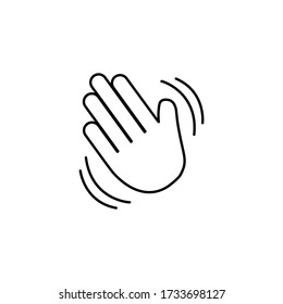 Icono de la mano ondulada. Vector de línea de onda manual
