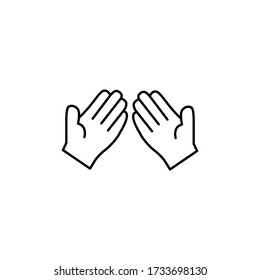 Icono de la mano ondulada. Vector de línea de onda manual
