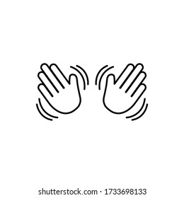 Icono de la mano ondulada. Vector de línea de onda manual
