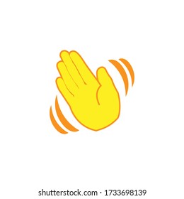 Icono de la mano ondulada. Vector de línea de onda manual
