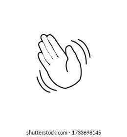 Icono de la mano ondulada. Vector de línea de onda manual
