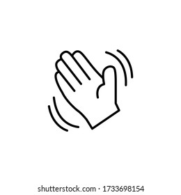 Icono de la mano ondulada. Vector de línea de onda manual
