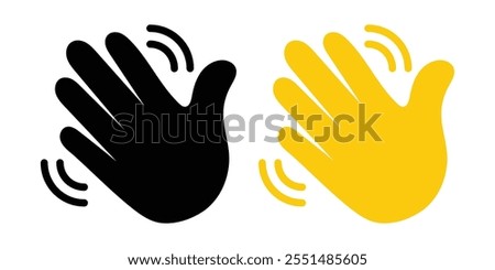Wave hand icon set. Waving hand icon vector illustration.