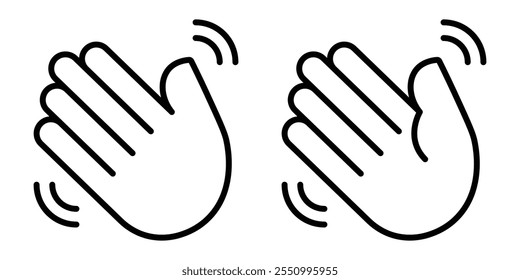 Wave hands icon. Hand waving icon set. Vector illustration of goodbye gesture sign concept for your web site mobile app isolated on white background.