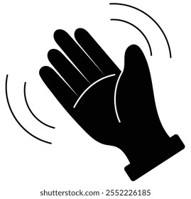  Wave hands icon. Palm hand icon. Hand gesture sign. Hands icon symbol of greeting, goodbye, hello. Set of hand hello icons with stroke and fill color . vector illustration eps 10