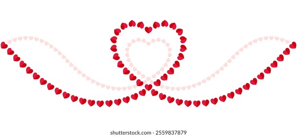 wave heart red color design vector background