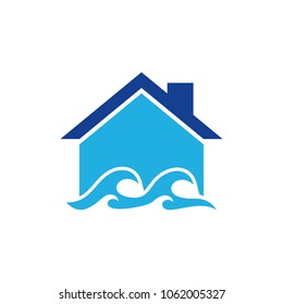 Wave House Logo Icon Design