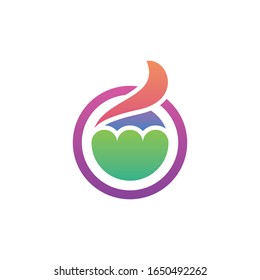 icono del logo de los helados de onda vectorial con colorido