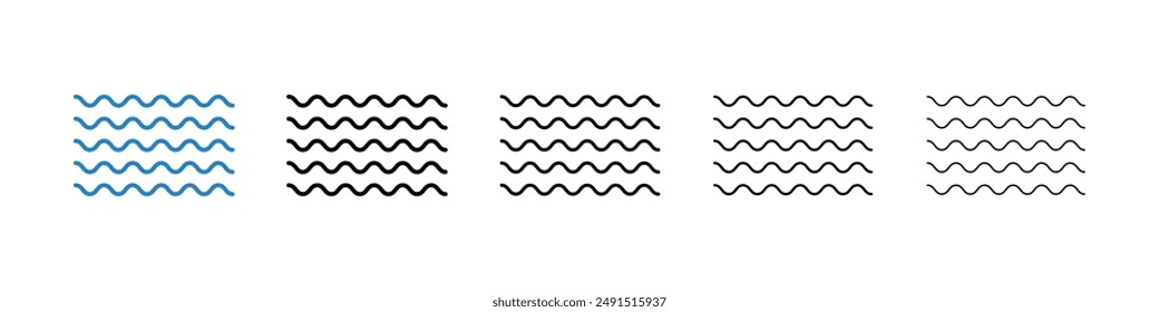 Wave icon in black and blue
