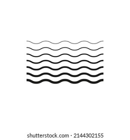 The wave icon is of different thickness. Simple vector illustration on a white background.