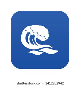 Wave icon digital blue for any design isolated on white vector illustration