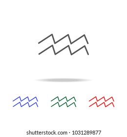 Wave Icon. Elements in multi colored icons for mobile concept and web apps. Icons for website design and development, app development on white background