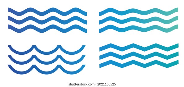 Wave icon emblems of various shapes. wave pattern
