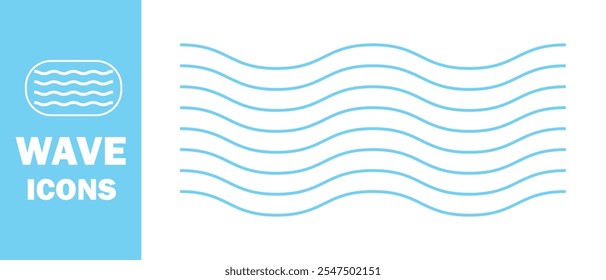 Icono de onda. plano y simple ver Vector de onda. Ilustración vectorial.