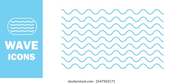 Wave-Symbol flach und einfach siehe Wellenvektor. Vektorgrafik.