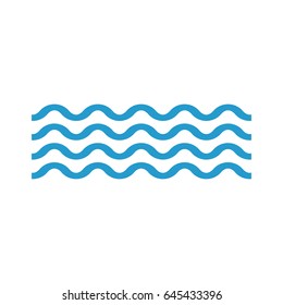 Wave icon in flat style,Wavy lines