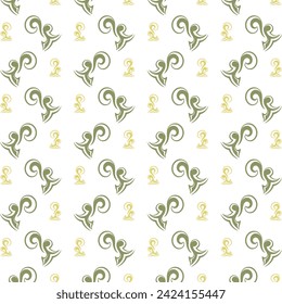 Wave icon green repeating trendy pattern illustration colorful background