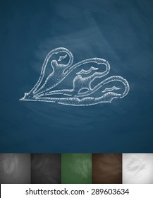 wave icon. Hand drawn vector illustration. Chalkboard Design
