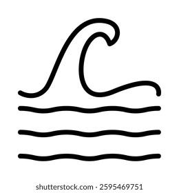 Wave icon illustration in line style. Perfect for website mobile app presentation. Suitable for any user interface and user experience