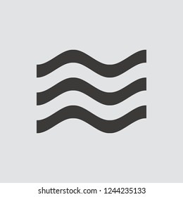 Wave icon isolated of flat style. Vector illustration.