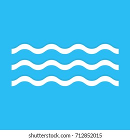 Wave Icon Isolated On Blue Background. Vector Illustration. Eps 10.