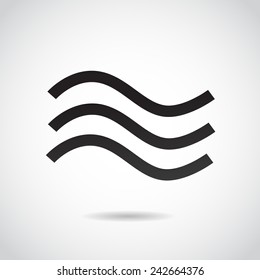 Wave icon isolated on white background. Vector illustration.