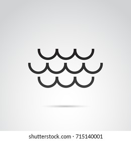 Wave icon isolated on white background. Vector art.