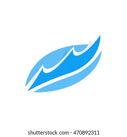 Wave icon in isometric 3d style on a white background