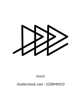 wave icon. Line Art Style Design Isolated On White Background