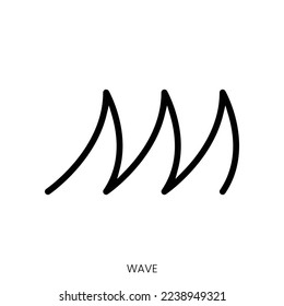 icono de onda. Diseño De Estilo De Arte De Línea Aislado En Fondo Blanco