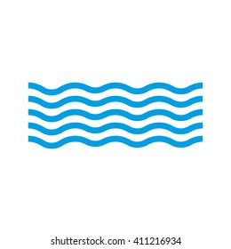 Wave Icon. Line Water Sign. Vector Illustration.