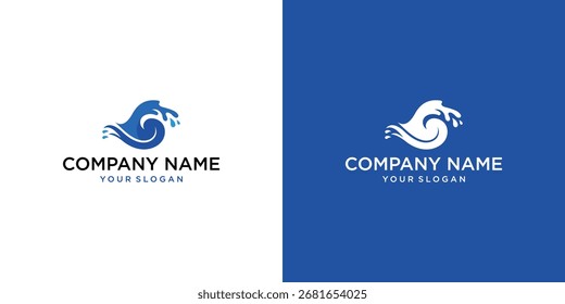 Elemento de design de logotipo de ícone de onda
