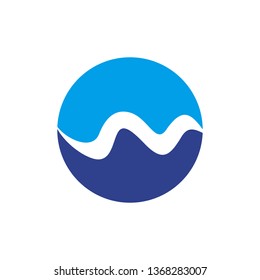 Wave icon logo design vector template
