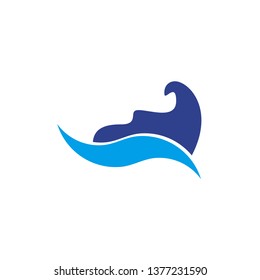 Wave icon logo design vector template