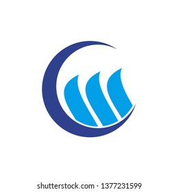 Wave icon logo design vector template