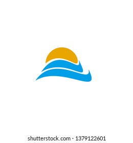Wave icon logo design vector template