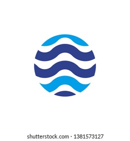 Wave icon logo design vector template