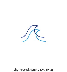 Wave icon logo design vector template