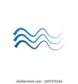 Wave icon logo design vector template
