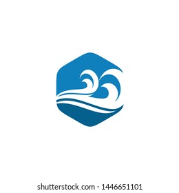 Wave icon logo design vector template