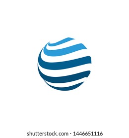 Wave icon logo design vector template