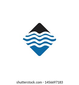Wave icon logo design vector template