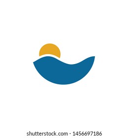 Wave icon logo design vector template
