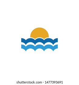 Wave icon logo design vector template