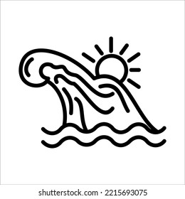 Wave Icon Logo Design Vector Template Illustration Sign And Symbol Pixels Perfect