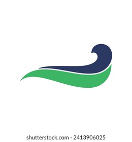 Wave icon logo design vector template illustration in trendy style